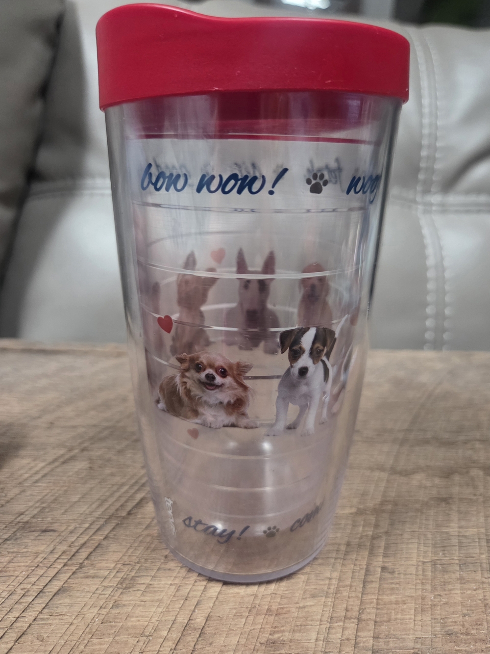 New Tervis Best Friends Dog Tumbler Cup With Red Lid 16oz Bin 1k